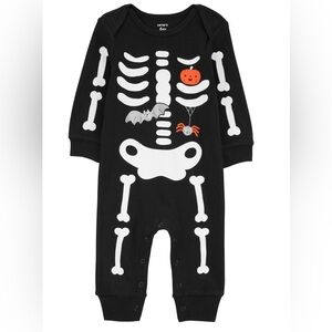 Carter’s Halloween One Piece Skeleton Pumpkin Sz 24 Mo